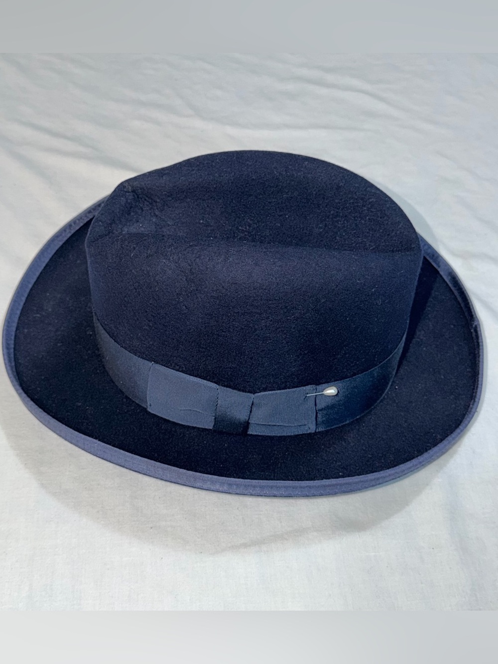 Designer Collection Godfather Navy Homburg Fedora Men’s Dress Hat
